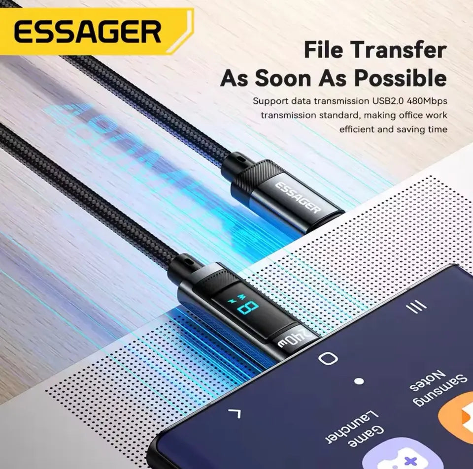 Cable USB-C Essager 240W con Pantalla Digital (2M)