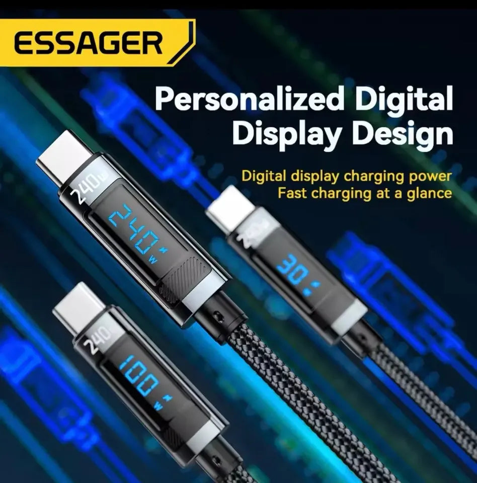 Cable USB-C Essager 240W con Pantalla Digital (2M)